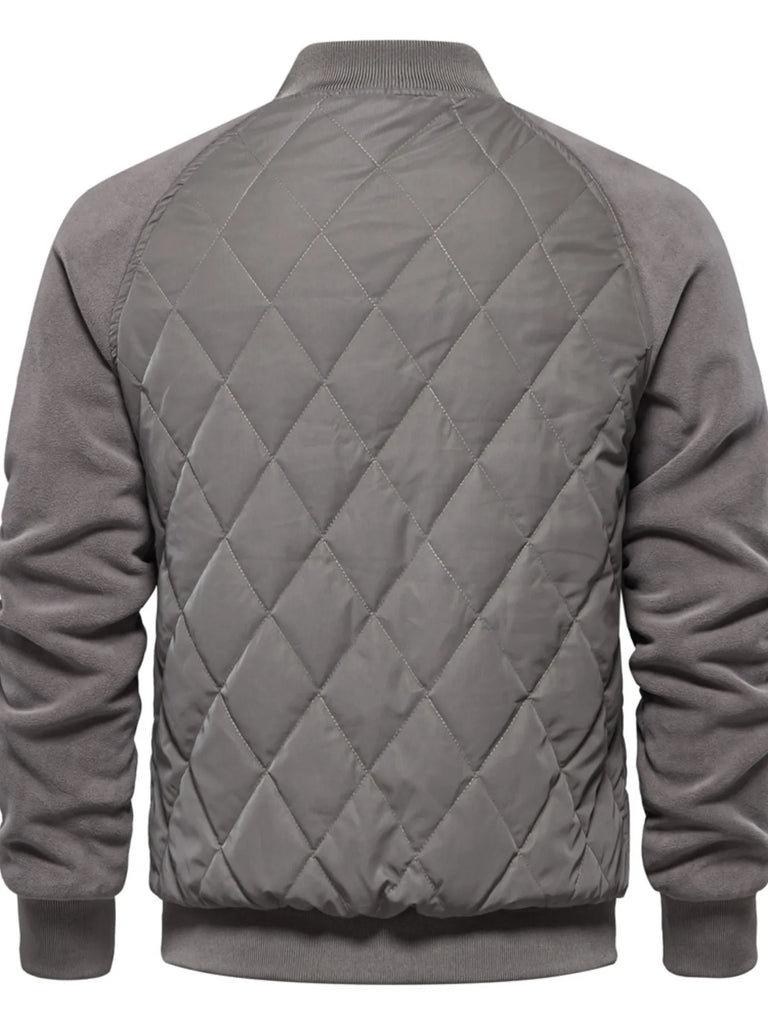 Men's Quilted Snap Down Long Sleeve Jacket