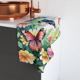 Butterfly Garden Hand Towel — Floral Spring Decorative Kitchen or Bath Towel thumbnail 4