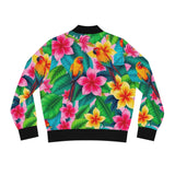 Tropical Parrot Floral Bomber Jacket — Women's Colorful Hawaiian AOP thumbnail 2