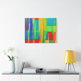 Abstract Rainbow Blocks Matte Canvas Print thumbnail 63
