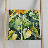Sunflower Watercolor Hand Towel — Bright Floral Kitchen & Guest Towel thumbnail 2