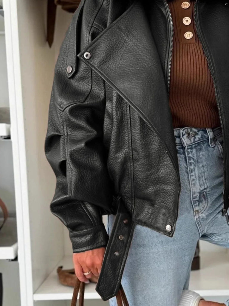 Leather Zip Up Jacket