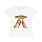 Paws Before People Women’s T‑Shirt – Cute Cat Paw High Five Graphic Tee thumbnail 2