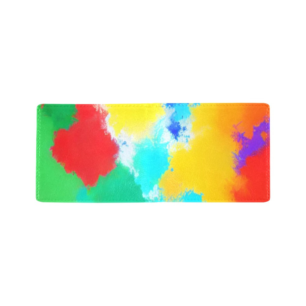 Bifold Stylish Men’s Wallet – PU Leather All-Over Print Slim Card & Cash Wallet
