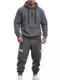 Men's Full Size Casual Half-Zip Hoodie and Cargo Pants Set Plus Size thumbnail 5