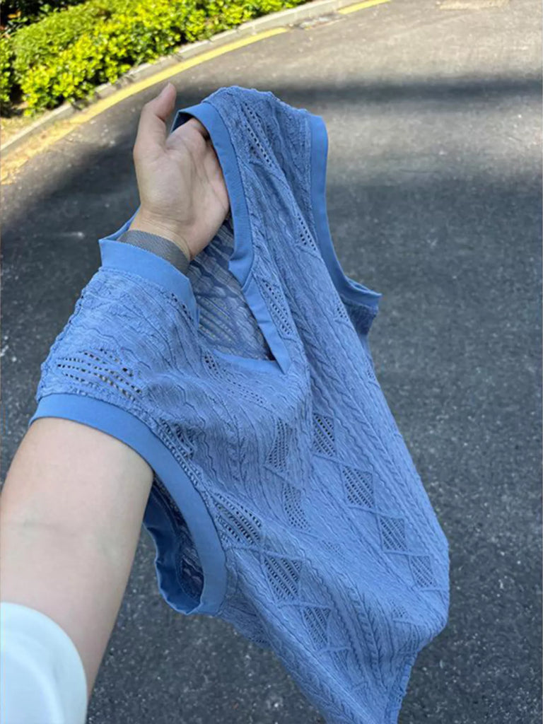Men's Plus Size Textured Knit Tank