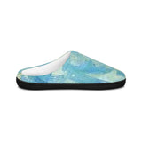 Men's Blue Abstract Watercolor Indoor Slippers thumbnail 5