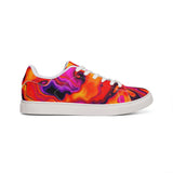 Psychedelic Swirl Leather Sneakers — Men's Low-Top Colorful Graphic Trainers thumbnail 5