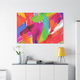 Abstract Rainbow Brushstrokes Matte Canvas Wall Art — Vibrant Stretched 1.25" thumbnail 99
