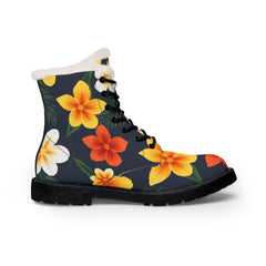 Floral-patterned boot on a white background