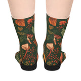 Autumn Mushroom Crew Socks — Forest Leaves & Fungi Mid-Calf Socks thumbnail 2