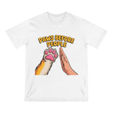 Paws Before People T-Shirt — Cute Cat Paw High-Five Tee for Cat Lovers thumbnail 3