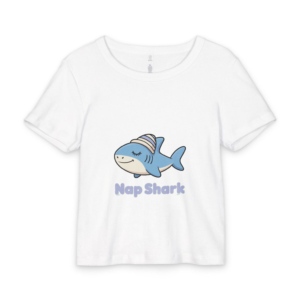 Nap Shark Baby Tee - Organic Rib Infant T-Shirt with Cute Sleeping Shark Design