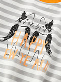 Children's Striped Cat Crew Neck Sweatshirt thumbnail 3