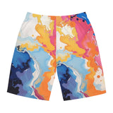 Abstract Color Splash Board Shorts — Vibrant Marble AOP Men's Swim Trunks thumbnail 2