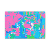 Neon Splash Abstract Canvas Print – Bright Pink & Aqua Modern Wall Art thumbnail 26