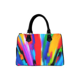 Abstract Art Barrel Type Handbag – Canvas & PU Leather Printed Handbag thumbnail 1