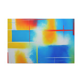 Abstract Color Field Matte Canvas Print — Vibrant Blue, Yellow & Red Stretched Wall Art thumbnail 12