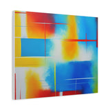 Abstract Color Field Matte Canvas Print — Vibrant Blue, Yellow & Red Stretched Wall Art thumbnail 53