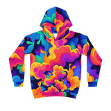 Kids' Psychedelic Cloud Hoodie – Colorful All-Over Print thumbnail 2