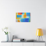 Abstract Color Field Matte Canvas Print — Vibrant Blue, Yellow & Red Stretched Wall Art thumbnail 48