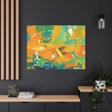 Abstract Orange & Green Canvas Art — Vibrant Modern Wall Decor thumbnail 91