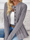 Cable-Knit Button-Down Cardigan thumbnail 3
