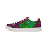Low-Top Sneakers — Psychedelic Swirl Leather Design thumbnail 3