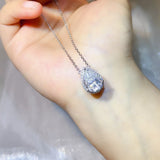 5 Carat 925 Sterling Silver Moissanite Pendant Necklace thumbnail 2