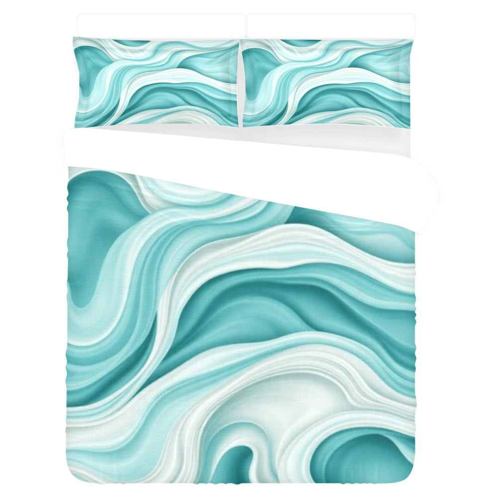 Coastal Stripe Bedding Set – Blue & White
