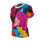 Abstract Color Splash Women's Tee — Vibrant All-Over Print thumbnail 2