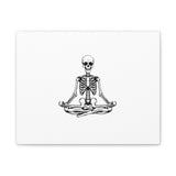 Yoga Skeleton Canvas Print — Meditating Skeleton Wall Art, Minimalist Gothic Home Decor thumbnail 4