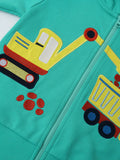 Children's Cartoon Construction Vehicle Zip-Up Hoodie thumbnail 4