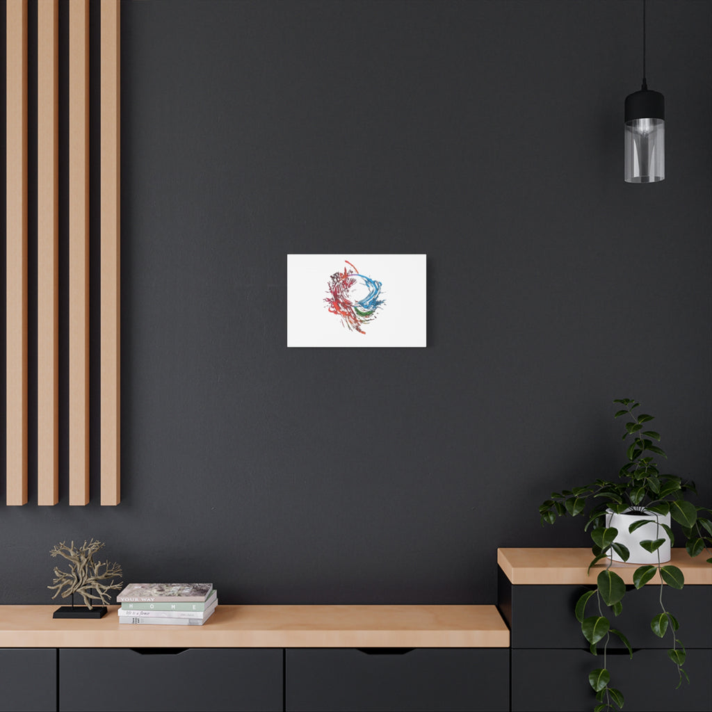 Abstract Color Splash Canvas Print — Modern Watercolor Circle Art on Matte Stretched Canvas