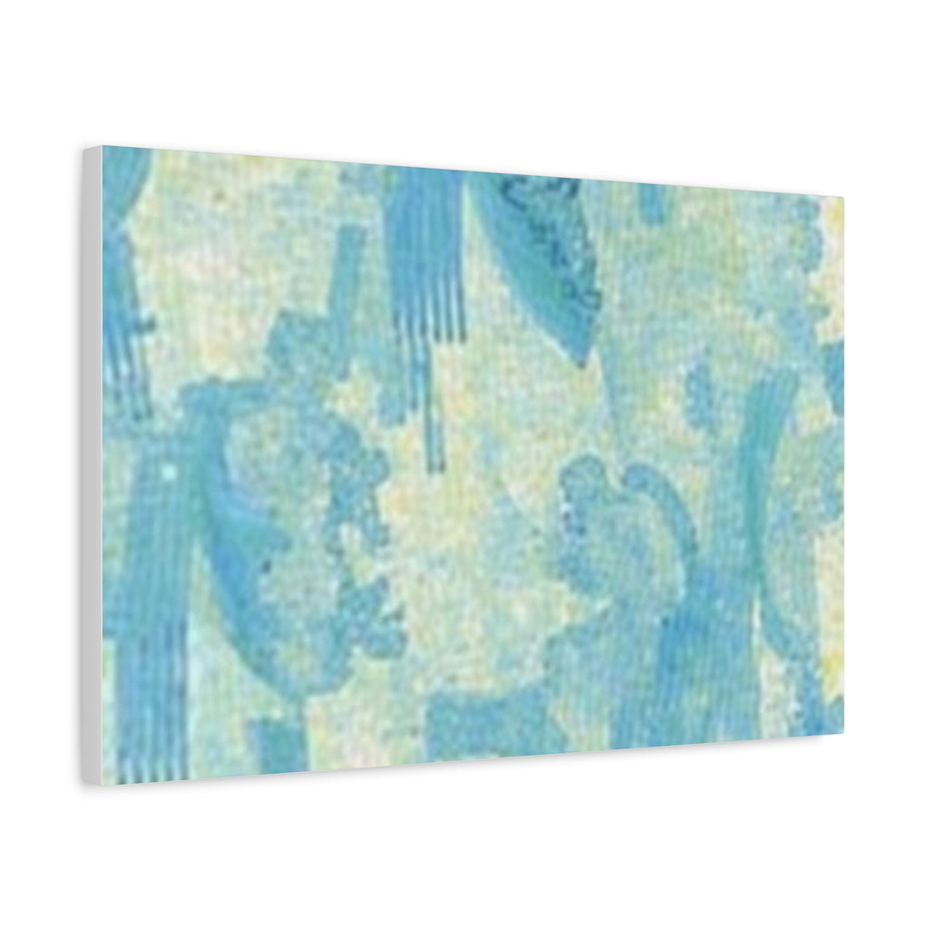 Abstract Aqua Brushstroke Canvas Print — Coastal Blue Wall Art
