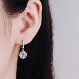 1 Carat 925 Sterling Silver Moissanite Hoop Drop Earrings thumbnail 4