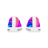 Colorwave Women's Low Top Sneakers — Vibrant Pink & Blue Abstract Print thumbnail 7