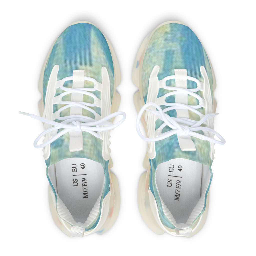 Women's Mesh Sneakers — Aqua Tie-Dye Breathable Athletic Shoes