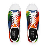 Low Top Sneakers — Vibrant Rainbow Wave Women's Canvas Shoes thumbnail 6