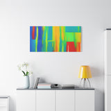 Abstract Rainbow Blocks Matte Canvas Print thumbnail 84