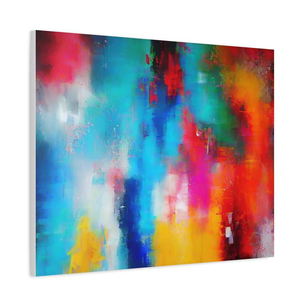 Vibrant Abstract Color Splash Matte Canvas Print