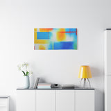 Abstract Color Field Matte Canvas Print — Vibrant Blue, Yellow & Red Stretched Wall Art thumbnail 75