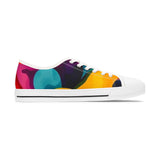 Colorful Abstract Women's Low Top Sneakers — Vibrant Gradient Canvas Shoes thumbnail 3