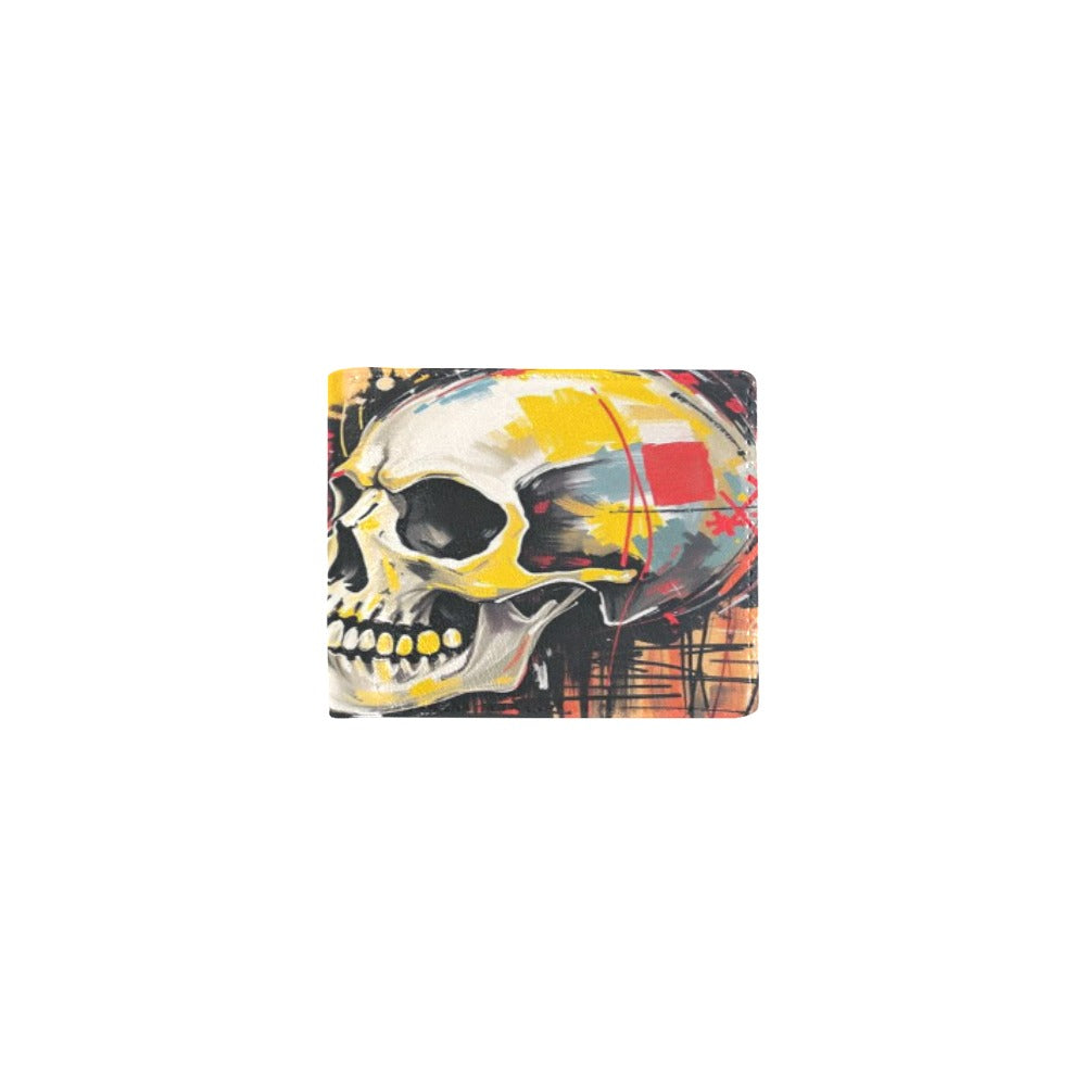 Skull Print Bifold Wallet – Bold Street Style PU Leather Wallet
