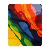 Abstract Rainbow Waves Sherpa Blanket thumbnail 3