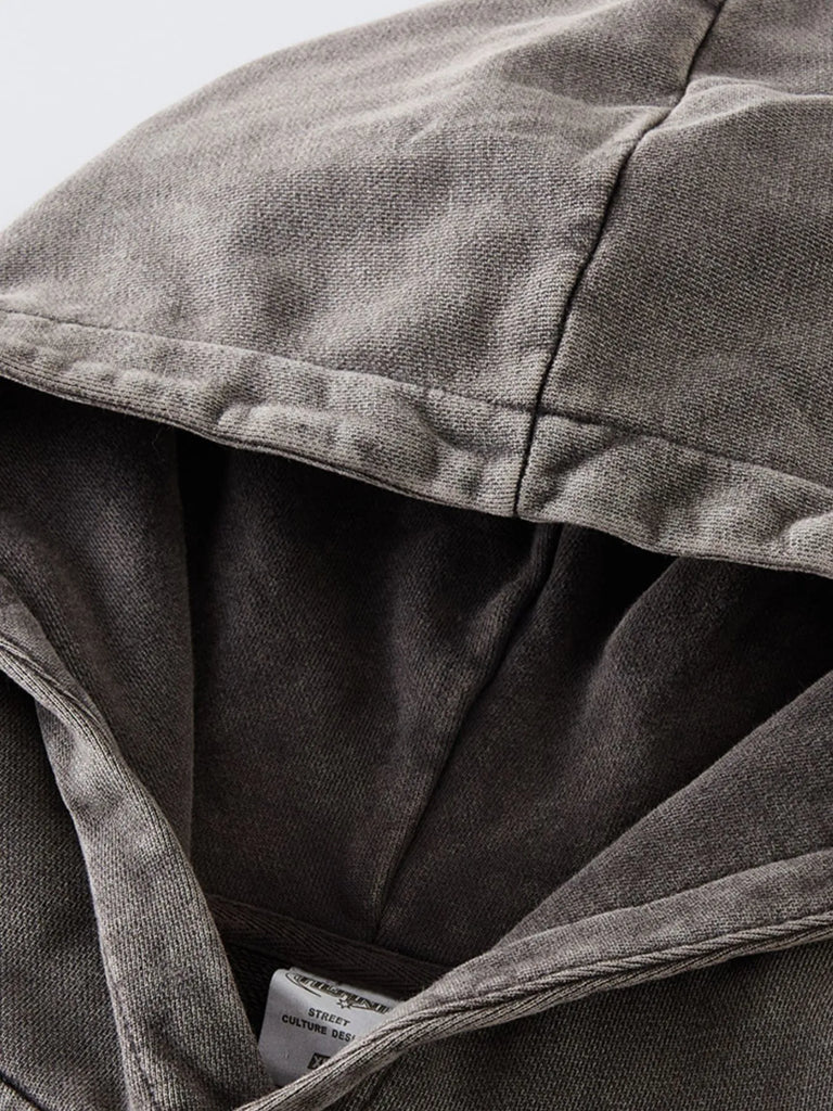 Men's Distressed Long Sleeve Hoodie