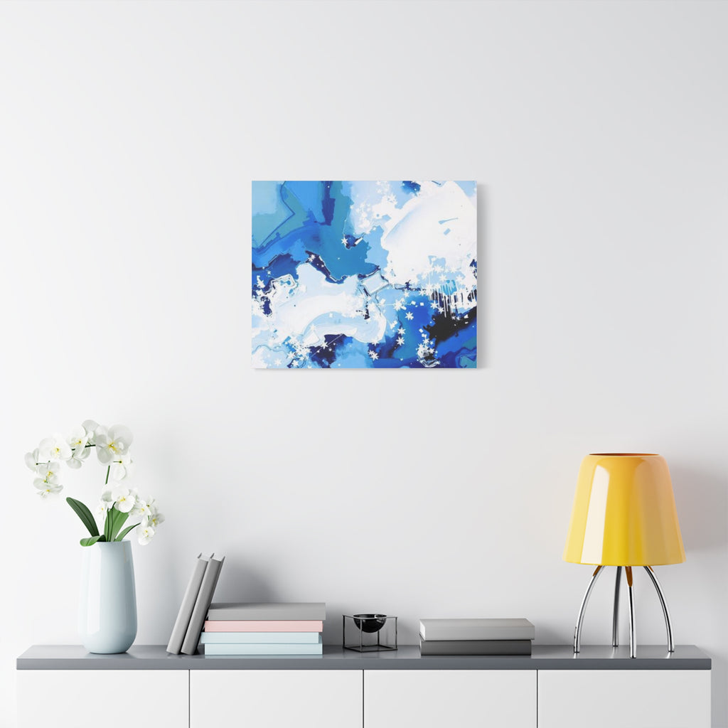 Abstract Blue Galaxy Canvas Print — Matte Stretched Wall Art