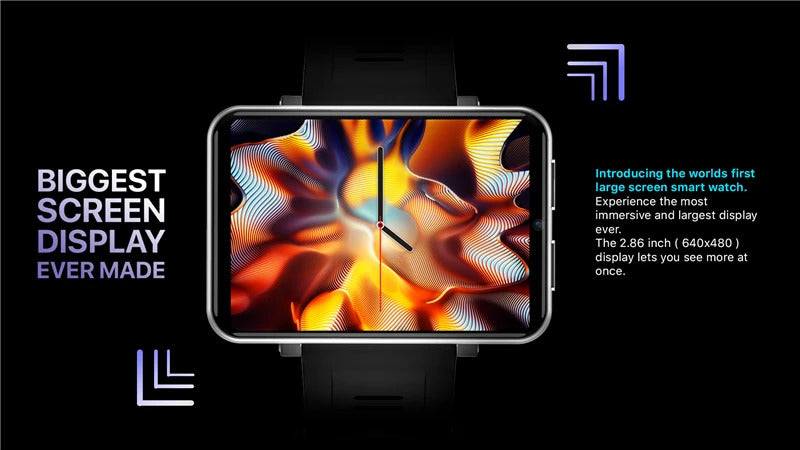 DM100 4G Smart Watch Phone 2.86” Screen Android 7.1 OS 3GB RAM 32GB ROM 5MP Camera 2700mAh Battery
