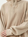 Men's Washed Quarter-Zip Hoodie with Kangaroo Pocket thumbnail 8