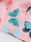 Children's Butterfly Print Ruffle Sleeve Dress thumbnail 4